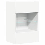 Wall Cabinets with LED Lights for TV 2 pcs White 40x30x60.5 cm - Rear View