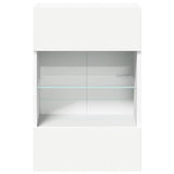 Wall Cabinets with LED Lights for TV 2 pcs White 40x30x60.5 cm - Low Angle