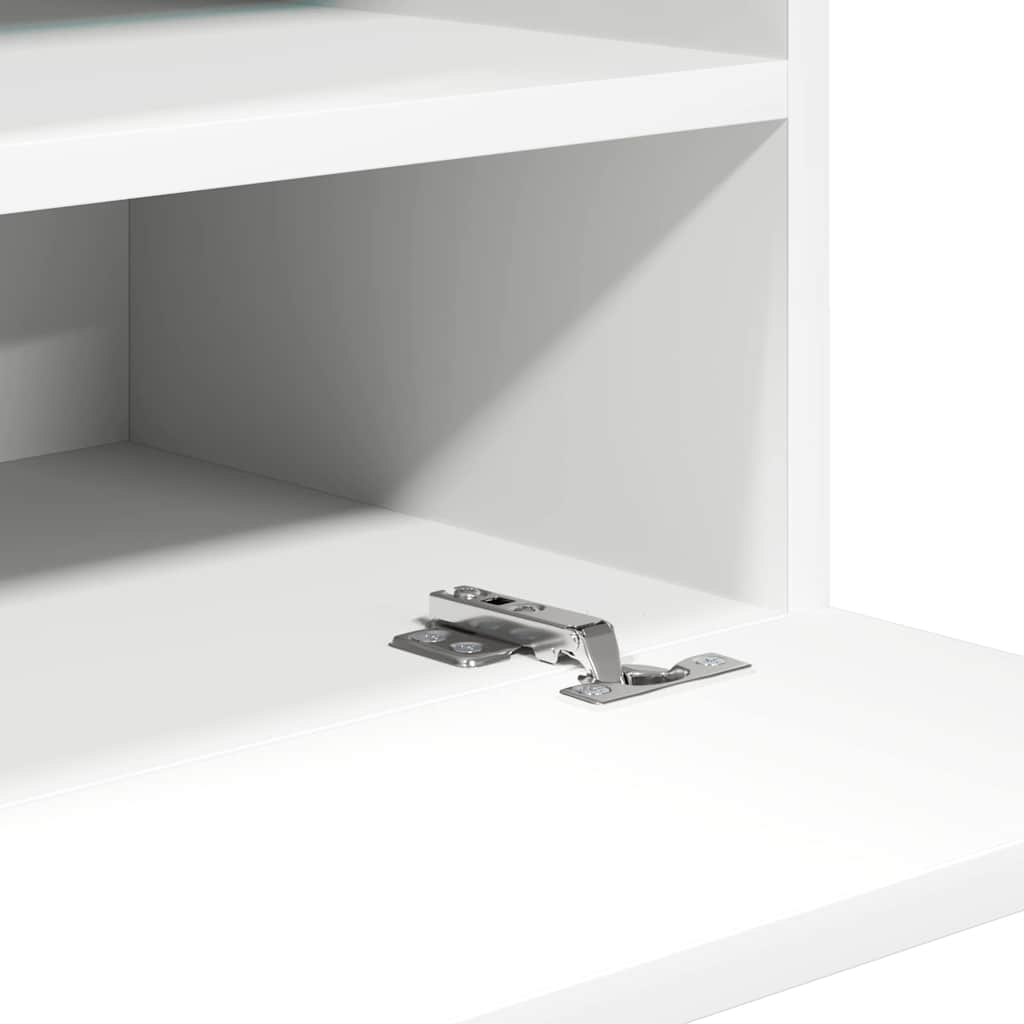 Wall Cabinets with LED Lights for TV 2 pcs White 40x30x60.5 cm