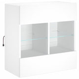 TV Wall Cabinet with LED Lights White 58.5x30x60.5 cm - Side View