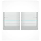 TV Wall Cabinet with LED Lights White 58.5x30x60.5 cm
