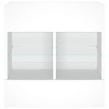 TV Wall Cabinet with LED Lights White 58.5x30x60.5 cm - Close-Up Angle