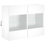 TV Wall Cabinet with LED Lights White 78.5x30x60.5 cm