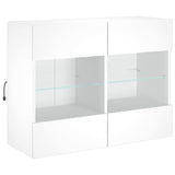 TV Wall Cabinet with LED Lights White 78.5x30x60.5 cm - Side View