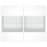 TV Wall Cabinet with LED Lights White 78.5x30x60.5 cm