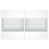 TV Wall Cabinet with LED Lights White 98.5x30x60.5 cm