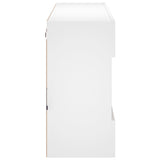 TV Wall Cabinet with LED Lights White 98.5x30x60.5 cm - Low Angle