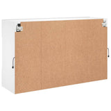 TV Wall Cabinet with LED Lights White 98.5x30x60.5 cm - Close-Up Angle