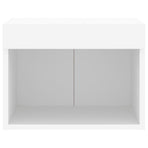 Bedside Cabinet with LED Lights Wall-mounted White