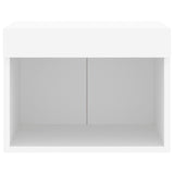 Bedside Cabinet with LED Lights Wall-mounted White - Close-Up Angle