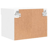 Bedside Cabinet with LED Lights Wall-mounted White - Extra Image