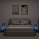 Bedside Cabinets with LED Lights Wall-mounted 2 pcs White - Top-Down View