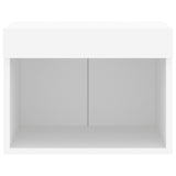 Bedside Cabinets with LED Lights Wall-mounted 2 pcs White