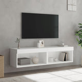 TV Cabinets with LED Lights 2 pcs White 60x30x30 cm - 45-Degree Angle