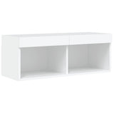 TV Cabinet with LED Lights White 80x30x30 cm - Close-Up Angle