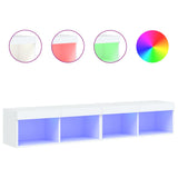 TV Cabinets with LED Lights 2 pcs White 80x30x30 cm - Front View
