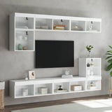 TV Cabinets with LED Lights 2 pcs White 80x30x30 cm - Side View