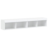 TV Cabinets with LED Lights 2 pcs White 80x30x30 cm - Close-Up Angle