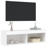 TV Cabinet with LED Lights White 100x30x30 cm - Rear View