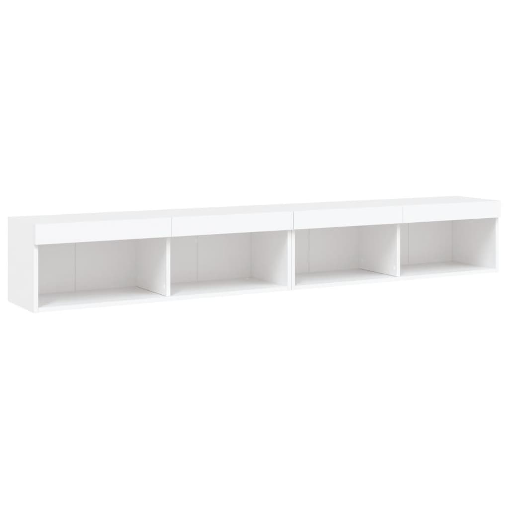 TV Cabinets with LED Lights 2 pcs White 100x30x30 cm