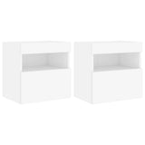 TV Wall Cabinets with LED Lights 2 pcs White 40x30x40 cm