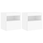 TV Wall Cabinets with LED Lights 2 pcs White 40x30x40 cm