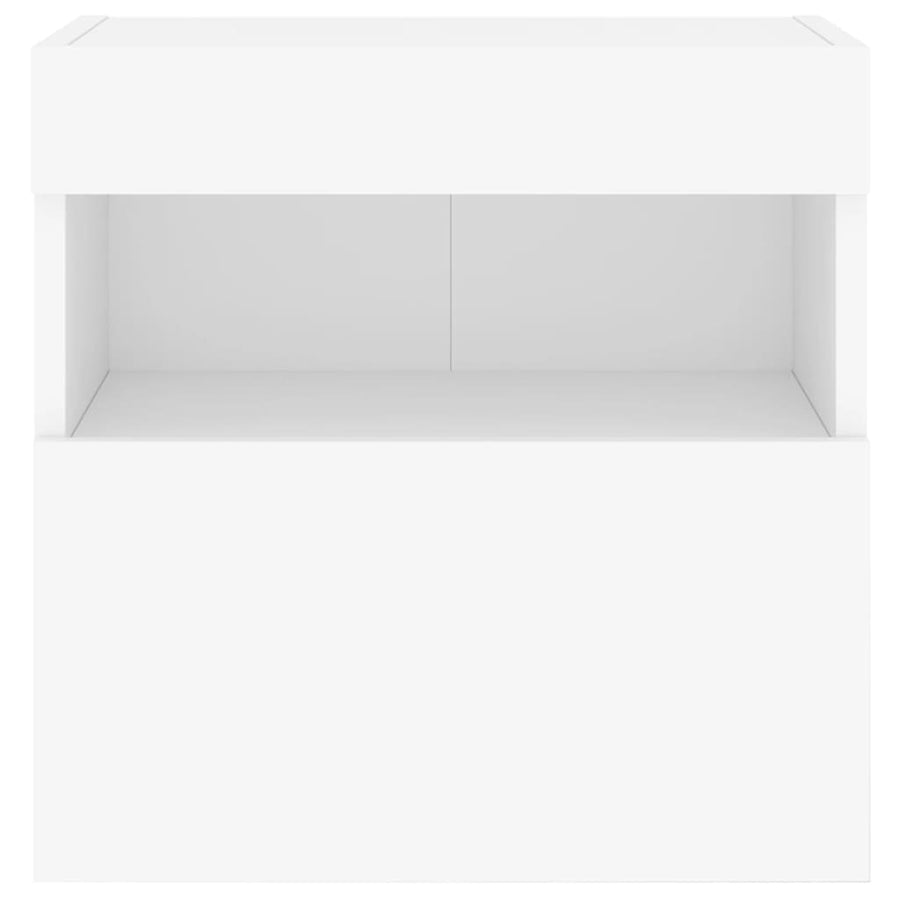 TV Wall Cabinets with LED Lights 2 pcs White 40x30x40 cm