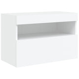 TV Wall Cabinet with LED Lights White 60x30x40 cm