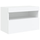 TV Wall Cabinet with LED Lights White 60x30x40 cm - Side View