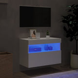 TV Wall Cabinet with LED Lights White 60x30x40 cm - Top-Down View
