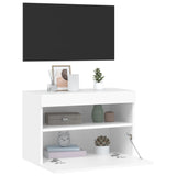 TV Wall Cabinet with LED Lights White 60x30x40 cm - Close-Up Angle