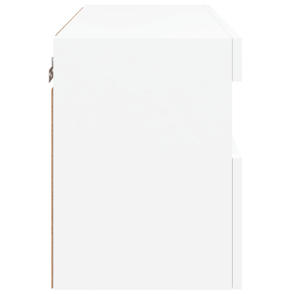 TV Wall Cabinet with LED Lights White 60x30x40 cm