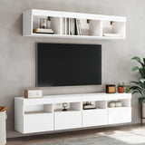 TV Wall Cabinets with LED Lights 2 pcs White 80x30x40 cm - Rear View