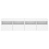 TV Wall Cabinets with LED Lights 2 pcs White 80x30x40 cm
