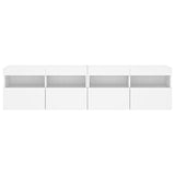 TV Wall Cabinets with LED Lights 2 pcs White 80x30x40 cm - Extra Image
