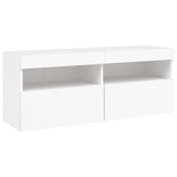 TV Wall Cabinet with LED Lights White 100x30x40 cm - Side View