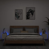 TV Wall Cabinets with LED Lights 2 pcs White 30.5x35x30 cm - Side View