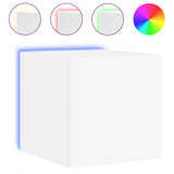 TV Wall Cabinets with LED Lights 2 pcs White 30.5x35x30 cm - Close-Up Angle