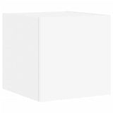 TV Wall Cabinets with LED Lights 2 pcs White 30.5x35x30 cm - Low Angle