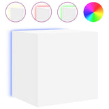 TV Wall Cabinets with LED Lights 2 pcs White 40.5x35x40 cm - Close-Up Angle