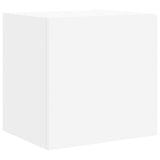 TV Wall Cabinets with LED Lights 2 pcs White 40.5x35x40 cm - Low Angle