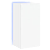 TV Wall Cabinet with LED Lights White 40.5x35x80 cm - Front View