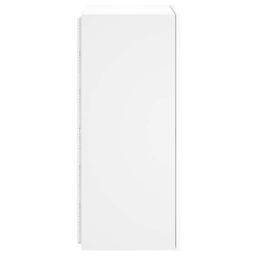 TV Wall Cabinet with LED Lights White 40.5x35x80 cm