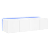 TV Wall Cabinets with LED Lights 2 pcs White 60x35x31 cm - Front View