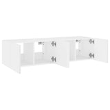 TV Wall Cabinets with LED Lights 2 pcs White 60x35x31 cm