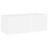 TV Wall Cabinet with LED Lights White 80x35x31 cm
