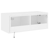 TV Wall Cabinet with LED Lights White 80x35x31 cm - Extra Image