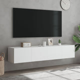 TV Wall Cabinets with LED Lights 2 pcs White 80x35x31 cm - Top-Down View