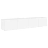 TV Wall Cabinets with LED Lights 2 pcs White 80x35x31 cm