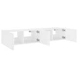 TV Wall Cabinets with LED Lights 2 pcs White 80x35x31 cm - Low Angle